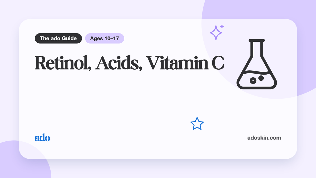 A parent and tween reading the ingredient list on a serum bottle together