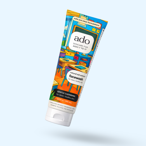 ado Gentle Oat Facewash 100 mL tube, skincare for ages 7 to 17